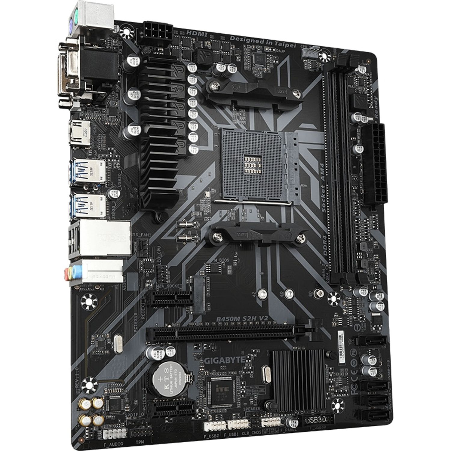 Placa de baza Gigabyte B450M S2H V2, Socket AM4 (4719331810832) fotografia produsului View 2 L
