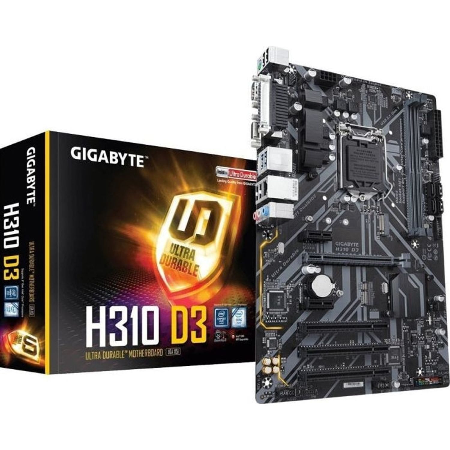Placa de baza Gigabyte H310 D3, Socket 1151 (4719331803407) fotografia produsului View 3 L