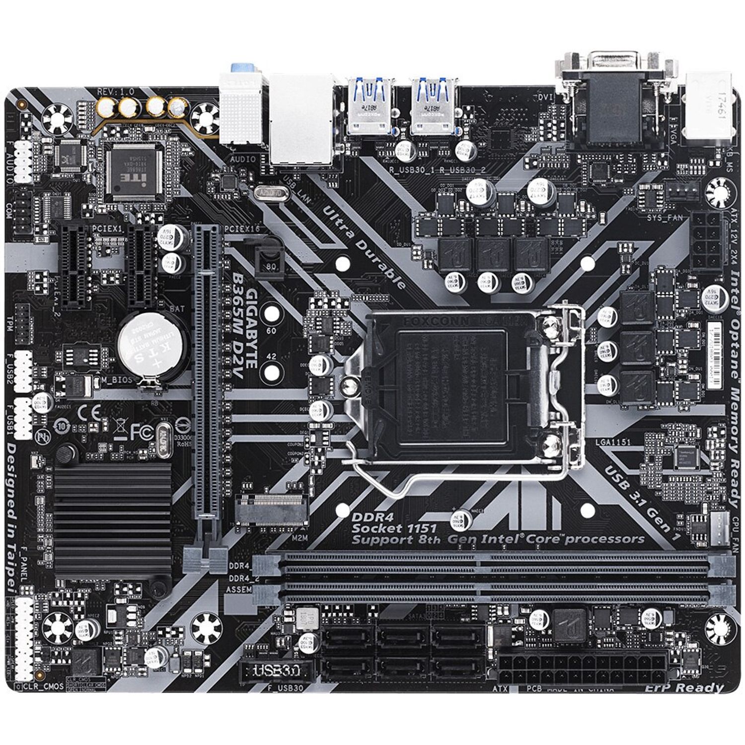 Placa de baza Gigabyte B365M D2V, Socket 1151 (4719331805470) fotografia produsului View 2 L