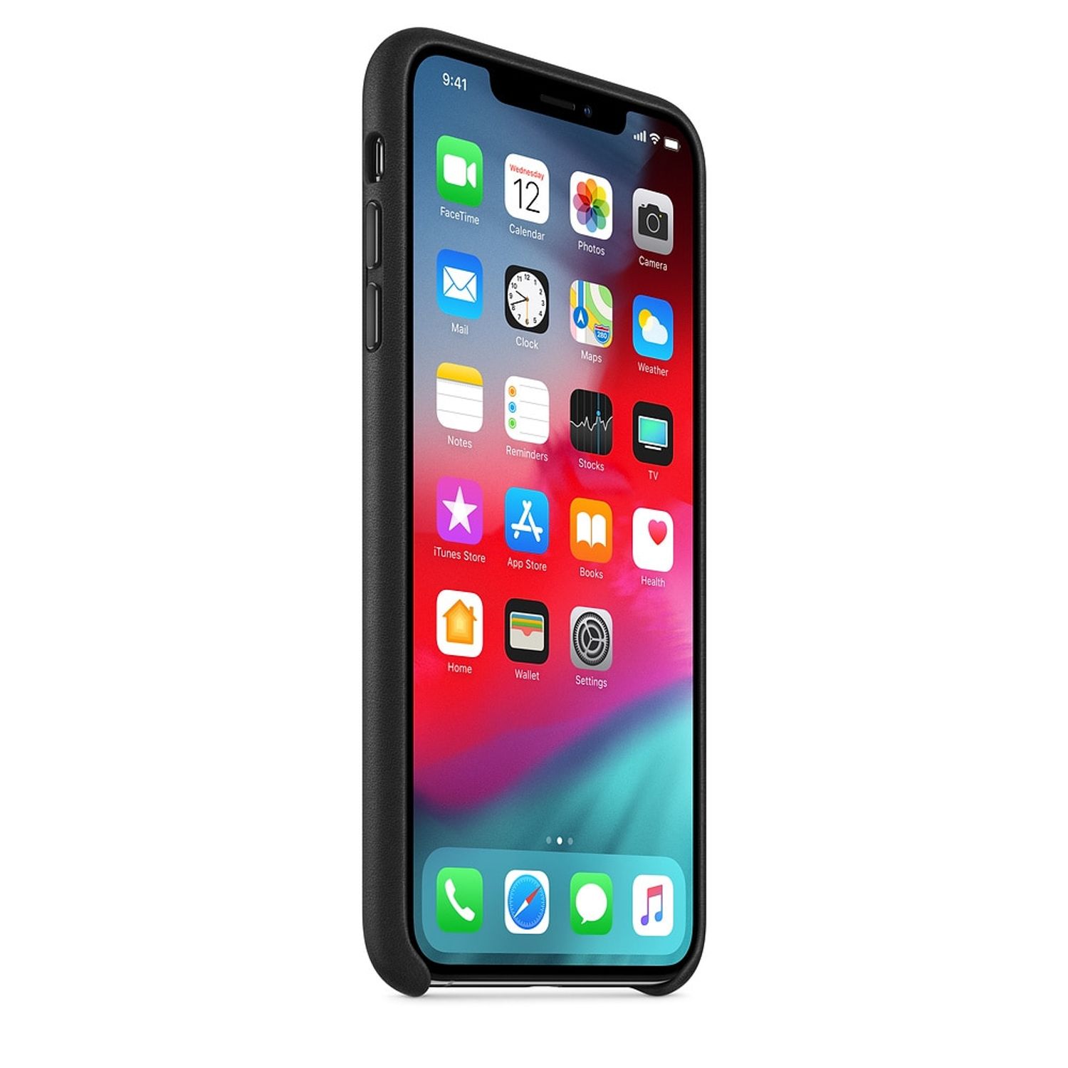 Husa de protectie Apple pentru iPhone XS Max, Piele, Black fotografia produsului View 3 L