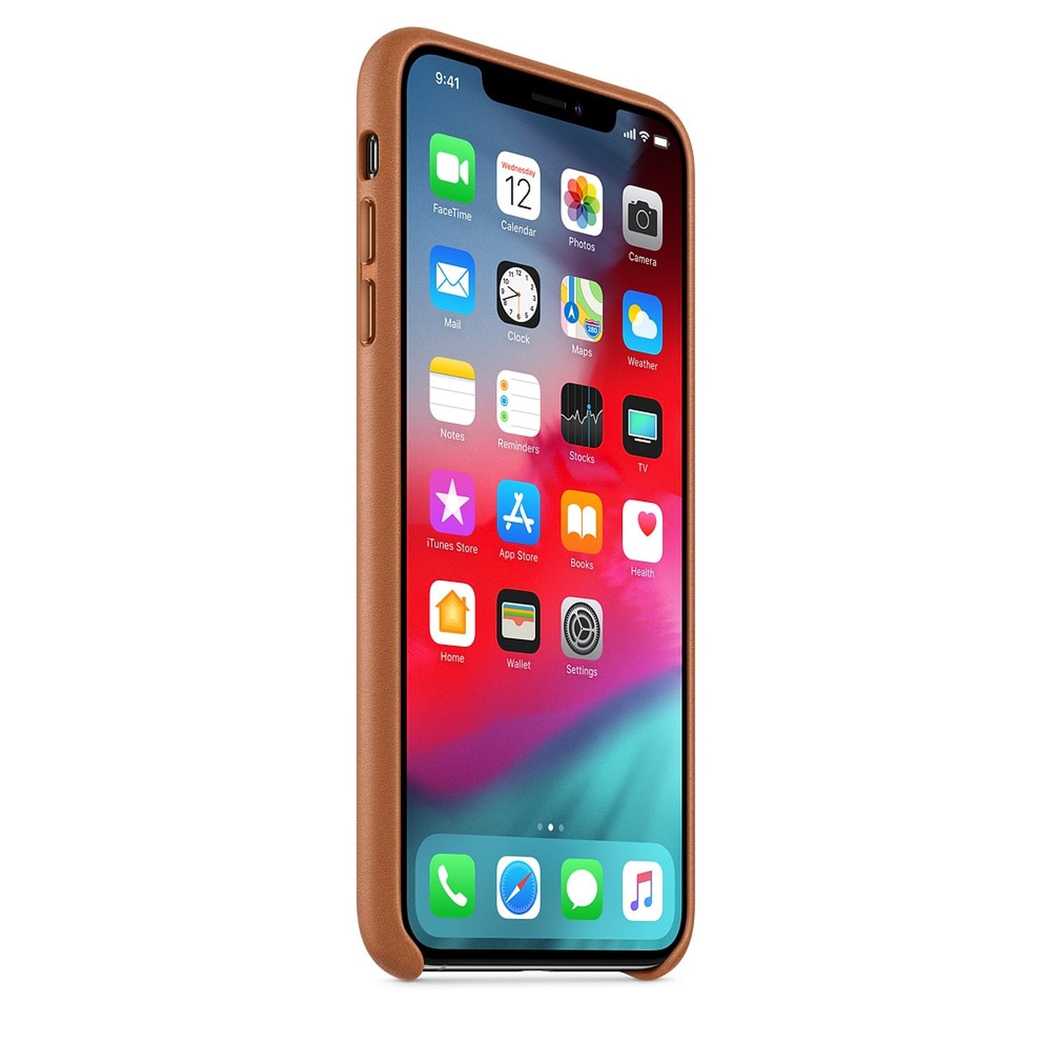 Husa de protectie Apple pentru iPhone XS Max, Piele, Saddle Brown fotografia produsului View 2 L