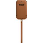 Husa de protectie Apple pentru iPhone 12 mini Leather Sleeve, MagSafe, Saddle Brown fotografia produsului