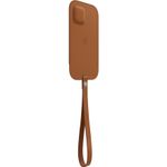 Husa de protectie Apple pentru iPhone 12 mini Leather Sleeve, MagSafe, Saddle Brown fotografia produsului View 2 S