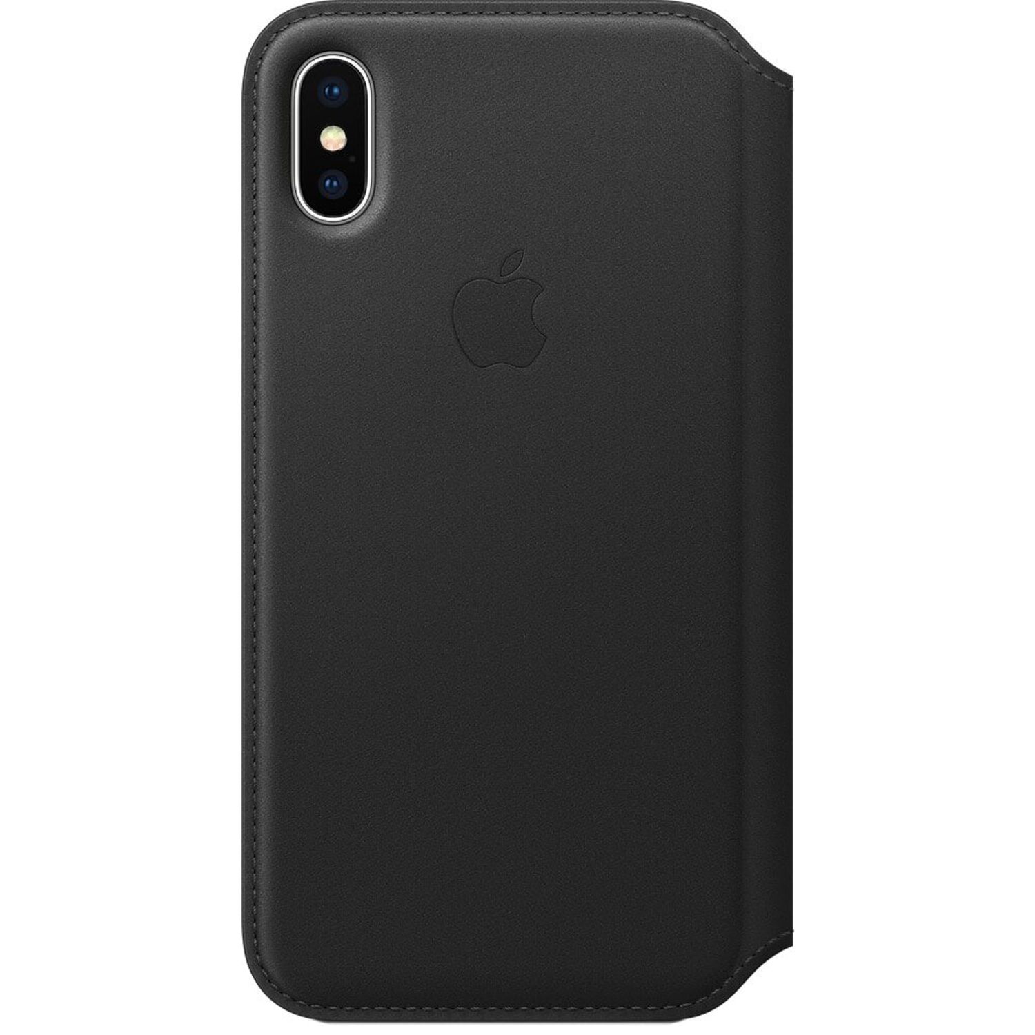 Husa de protectie Apple Folio pentru iPhone X, Piele, Black fotografia produsului