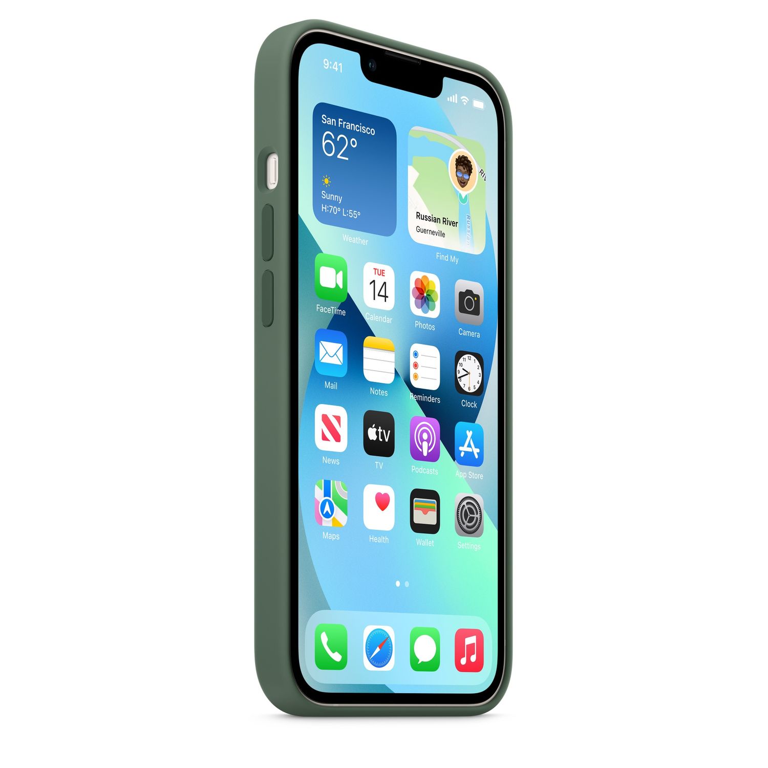 Husa de protectie Apple Silicone Case with MagSafe pentru iPhone 13, Eucalyptus fotografia produsului View 8 L