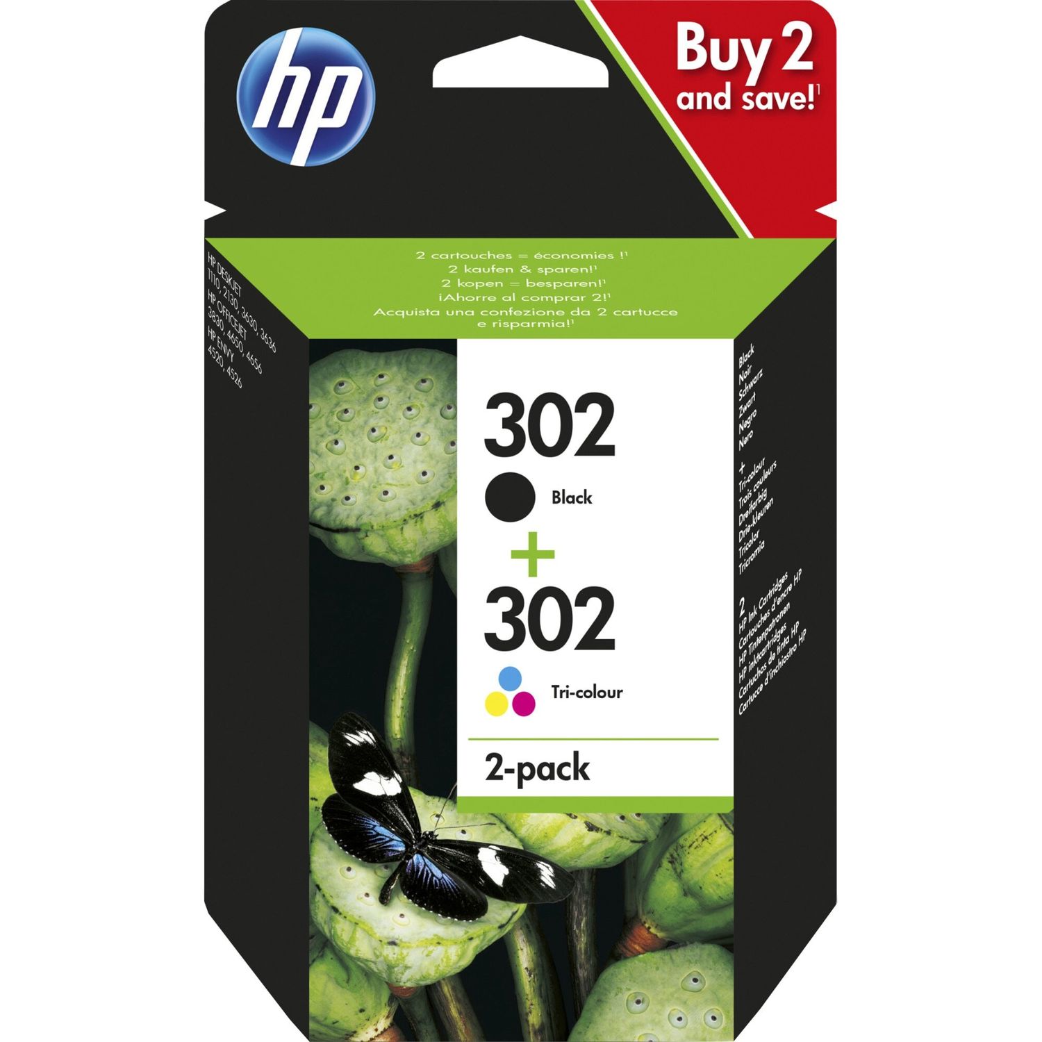 Pachet cartuse cerneala HP 302 Ink Cartridge Combo 2-Pack X4D37AE fotografia produsului