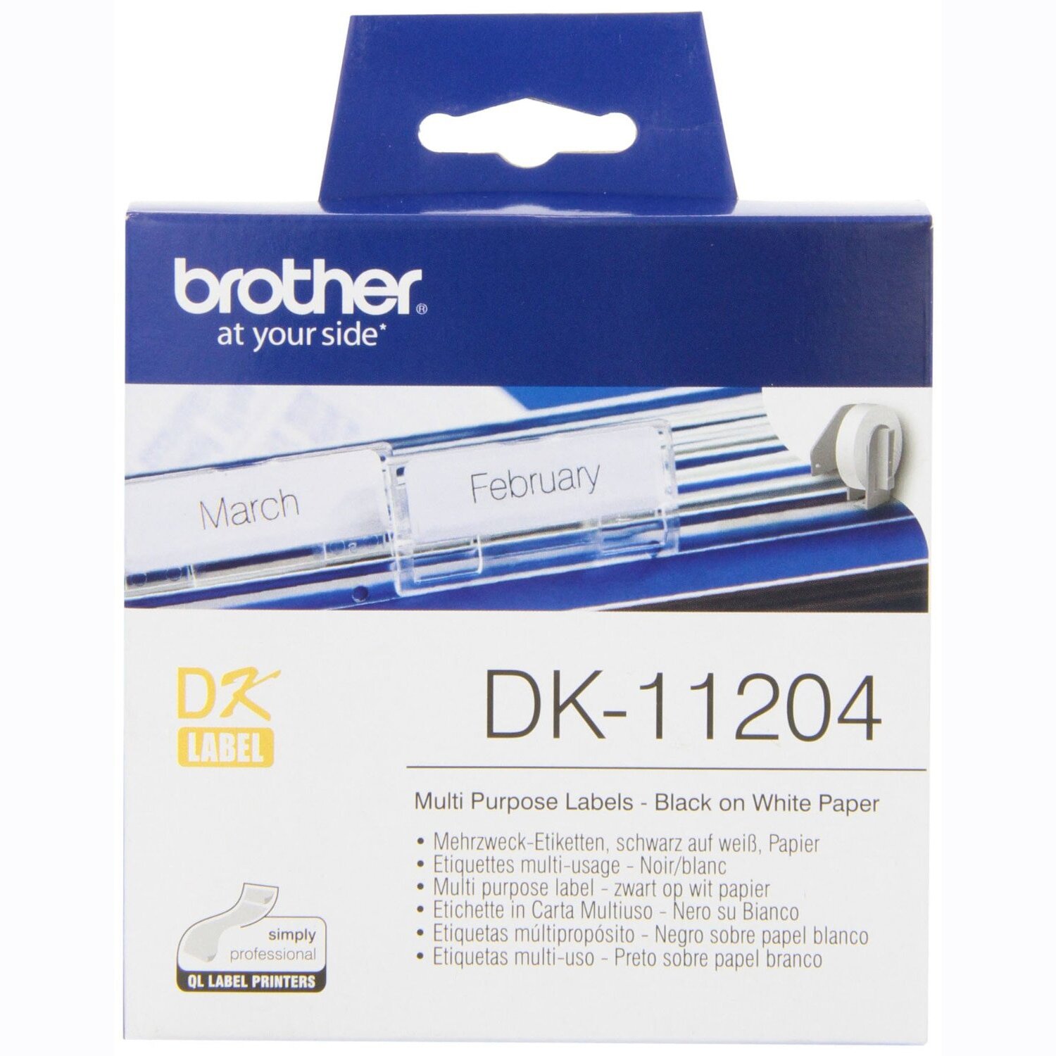 Rola etichete Brother DK11204 Multi Purpose Label, 17mm x 54mm x 400 fotografia produsului