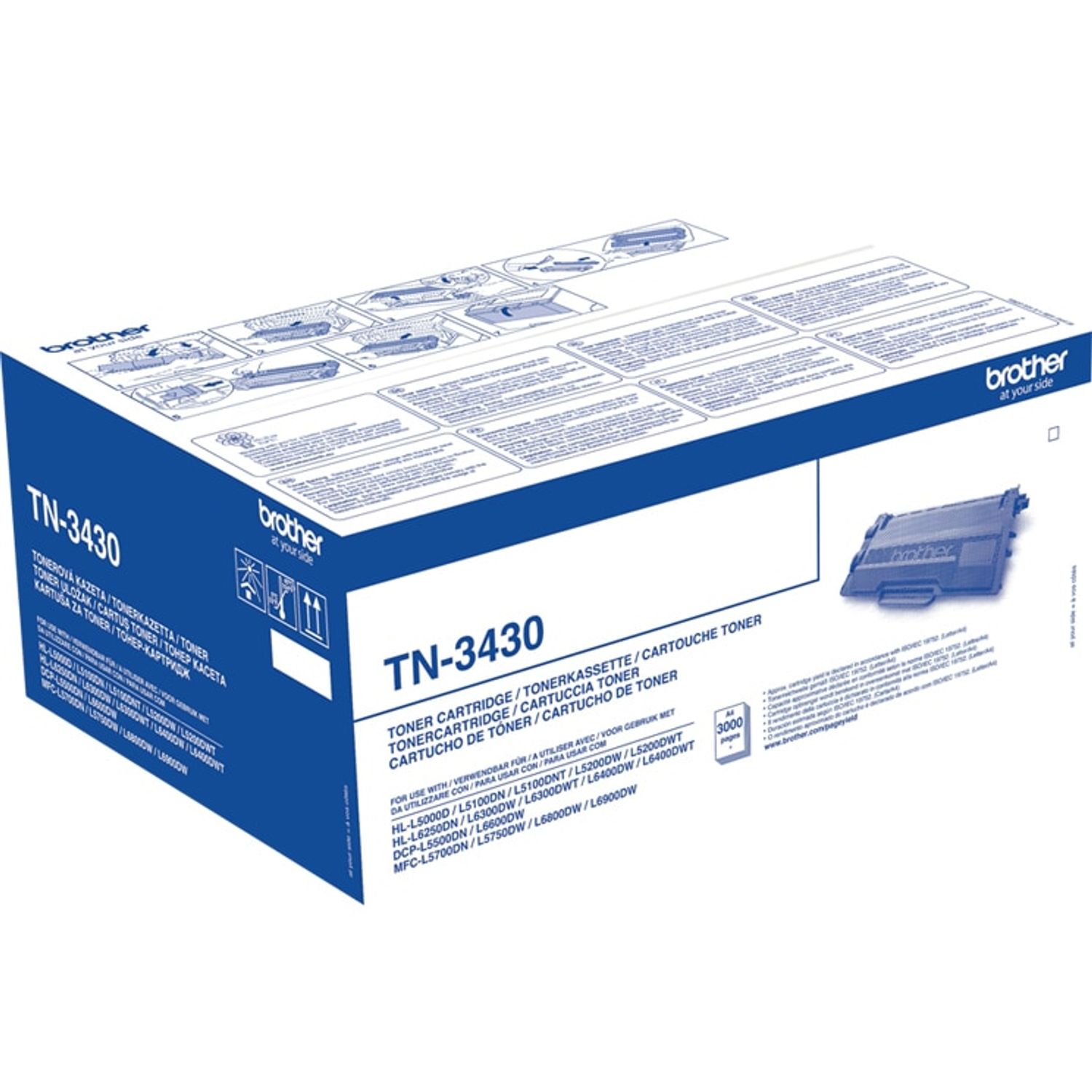 Toner Brother TN3430, 3000 pagini, Black fotografia produsului View 2 L