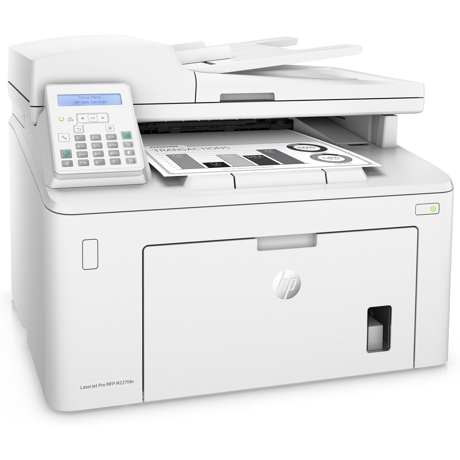 Multifunctional laser monocrom HP Laserjet Pro M227fdn, A4 fotografia produsului View 4 L