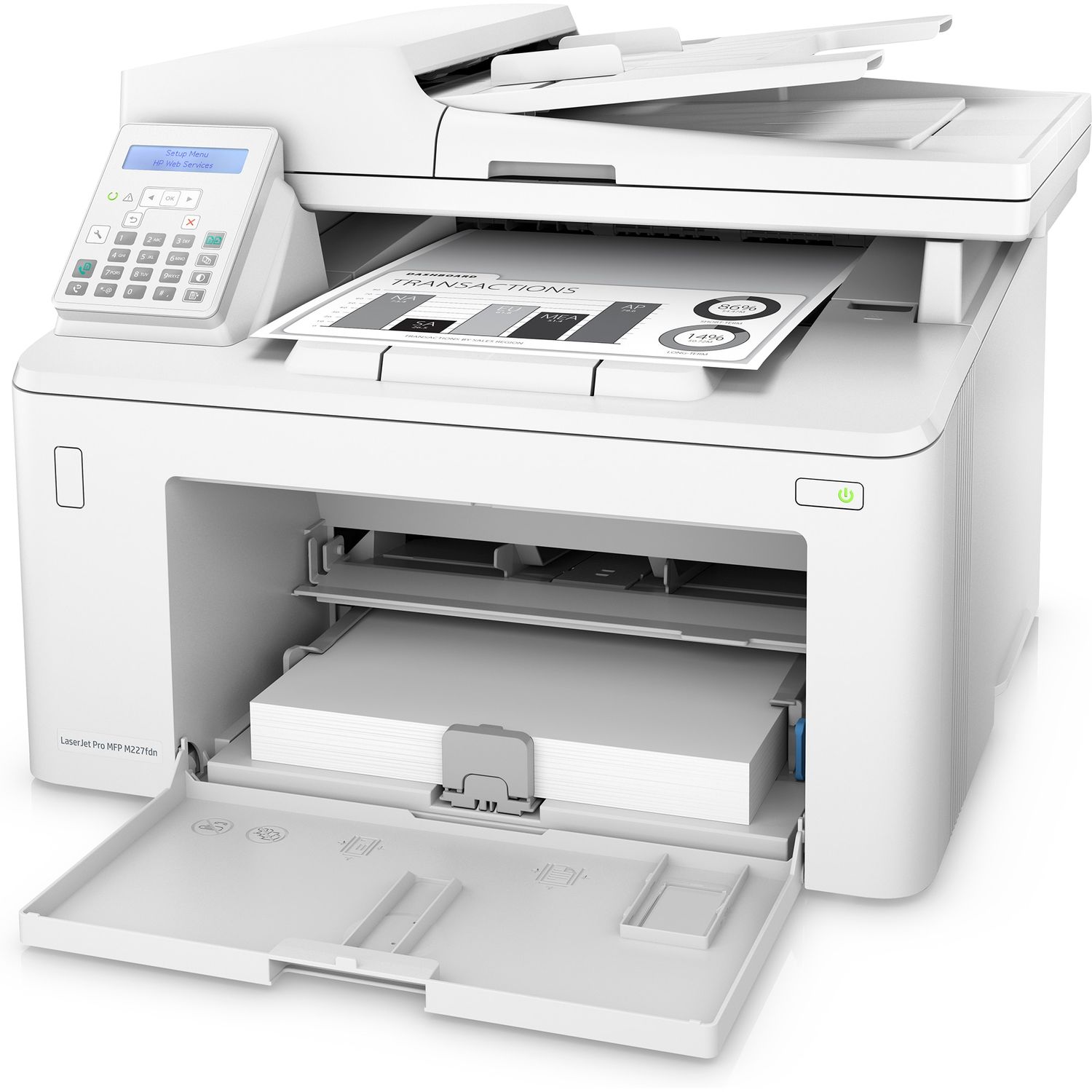 Multifunctional laser monocrom HP Laserjet Pro M227fdn, A4 fotografia produsului View 2 L