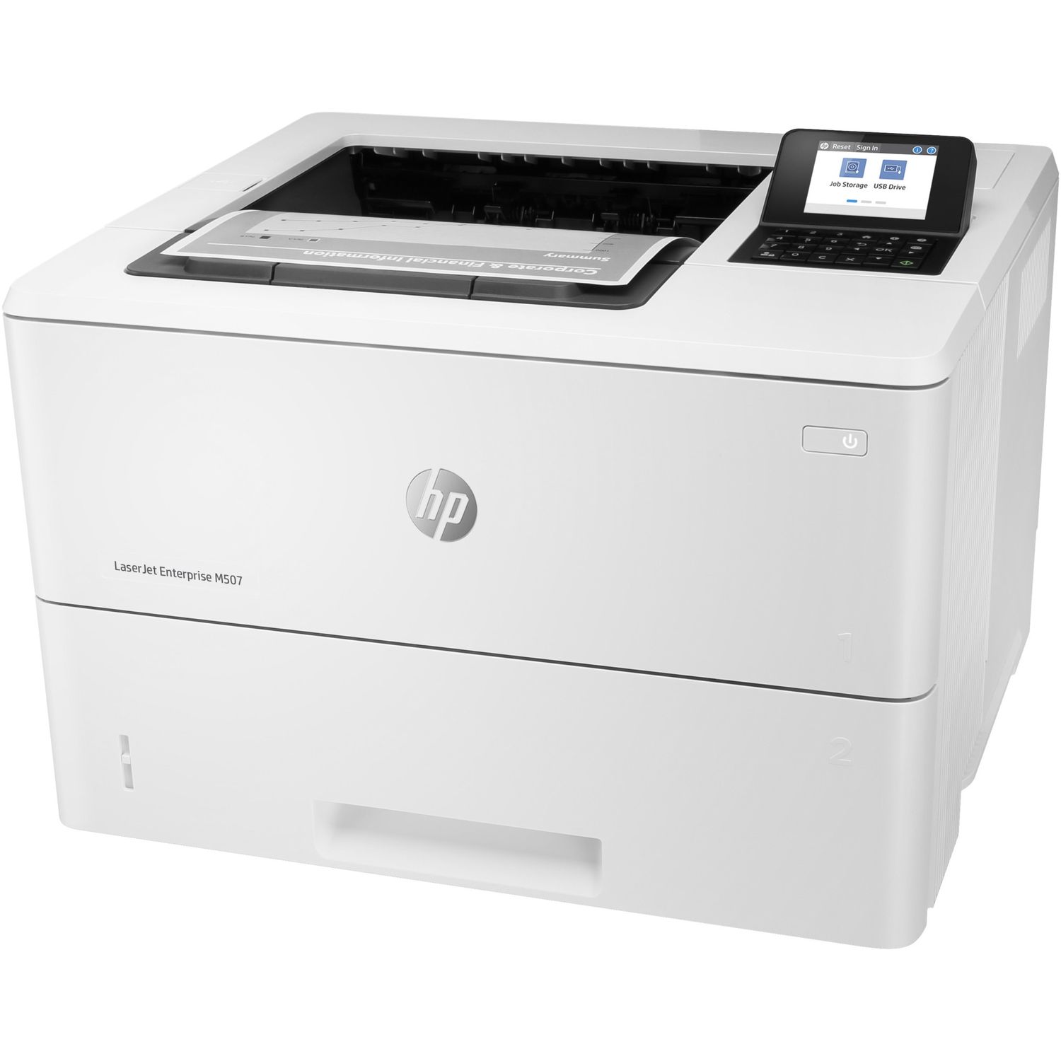 Imprimanta laser monocrom HP Laserjet Enterprise M507dn, Retea, Duplex, A4 fotografia produsului View 4 L