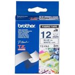 Etichete Brother TZEFA3 Blue on White Fabric Tape, 12mm fotografia produsului