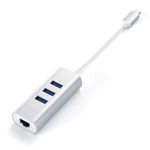 Hub Type-C Satechi Aluminium 3x USB 30, Ethernet, Argintiu fotografia produsului View 5 S