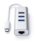 Hub Type-C Satechi Aluminium 3x USB 30, Ethernet, Argintiu fotografia produsului View 2 S
