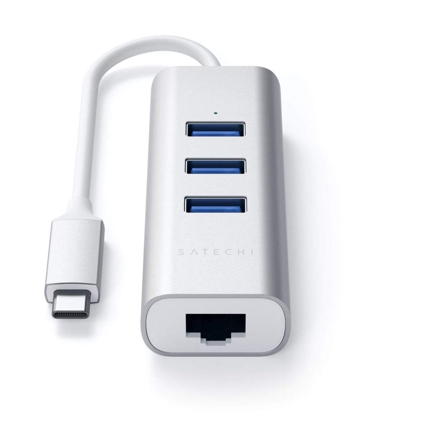 Hub Type-C Satechi Aluminium 3x USB 30, Ethernet, Argintiu fotografia produsului View 2 L