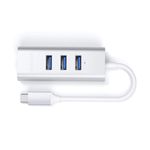 Hub Type-C Satechi Aluminium 3x USB 30, Ethernet, Argintiu fotografia produsului View 4 S