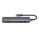 Adaptor USB-C Satechi Slim Multiport 1xHDMI 4K, 2x USB-A,1x SD, 1x Ethernet, Gri spatial fotografia produsului View 2 S