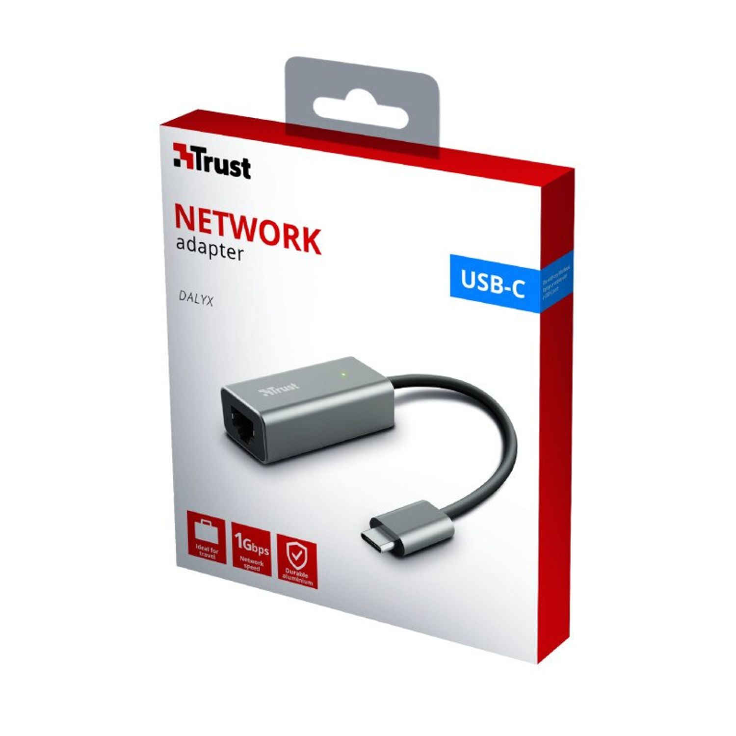 Adaptor Trust Dalyx, USB-C to Ethernet fotografia produsului View 5 L