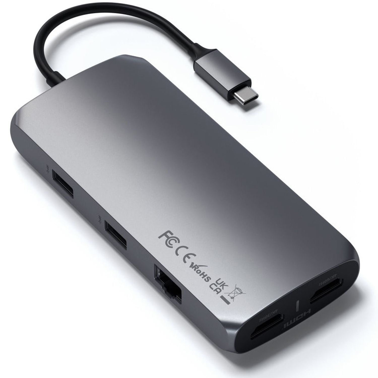 Adaptor USB-C Multiport Satechi MX Dual 4K HDMI 60Hz/30Hz fotografia produsului View 2 L