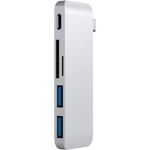 Docking Hub Satechi Type-C Passthrough, 3x USB 30, MicroSD, Argintiu fotografia produsului