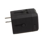 Adaptor priza universal Serioux, 25A, 2 porturi USB, Black fotografia produsului