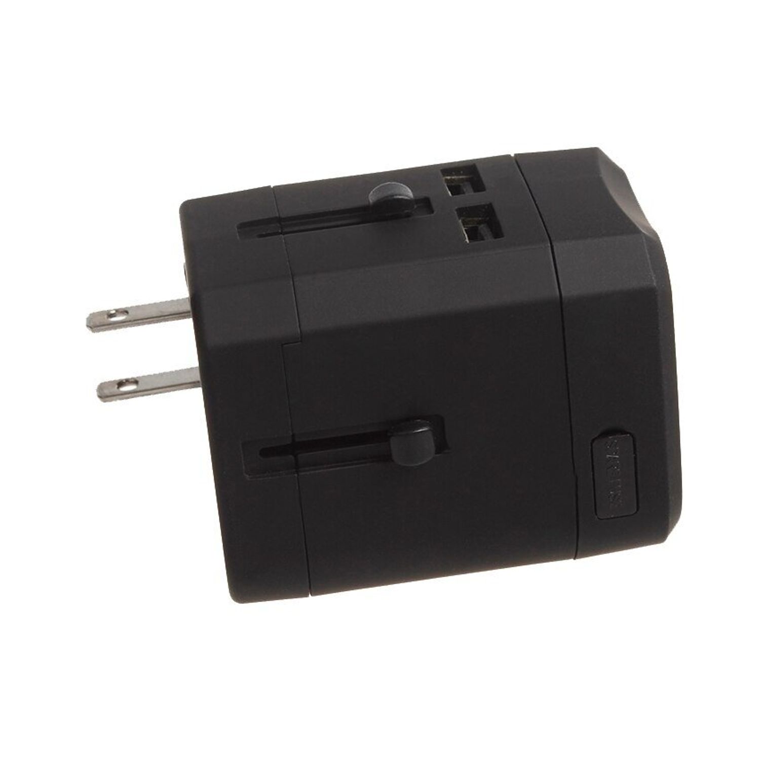 Adaptor priza universal Serioux, 25A, 2 porturi USB, Black fotografia produsului