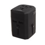 Adaptor priza universal Serioux, 25A, 2 porturi USB, Black fotografia produsului View 3 S