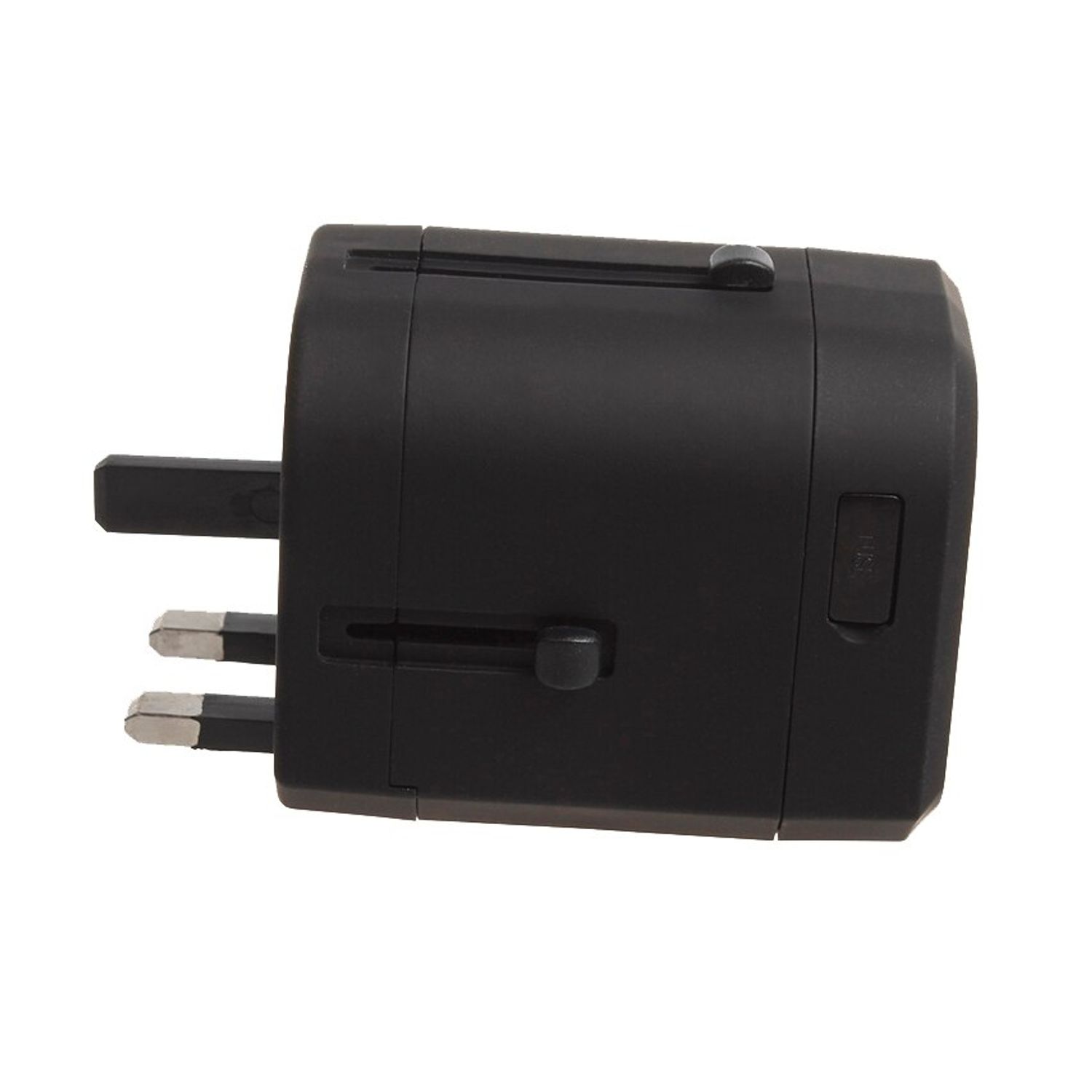 Adaptor priza universal Serioux, 25A, 2 porturi USB, Black fotografia produsului View 2 L