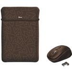 Husa laptop cu mouse wireless Trust Yvo, 156", Brown Hearts fotografia produsului