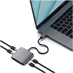 Hub USB-C Satechi 4 porturi 4xUSB-C p&acirc;na la 5 Gbps, Gri spatial fotografia produsului View 5 S