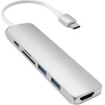 Docking station Satechi TYPE-C Slim Multimedia Adapter V2, Silver fotografia produsului