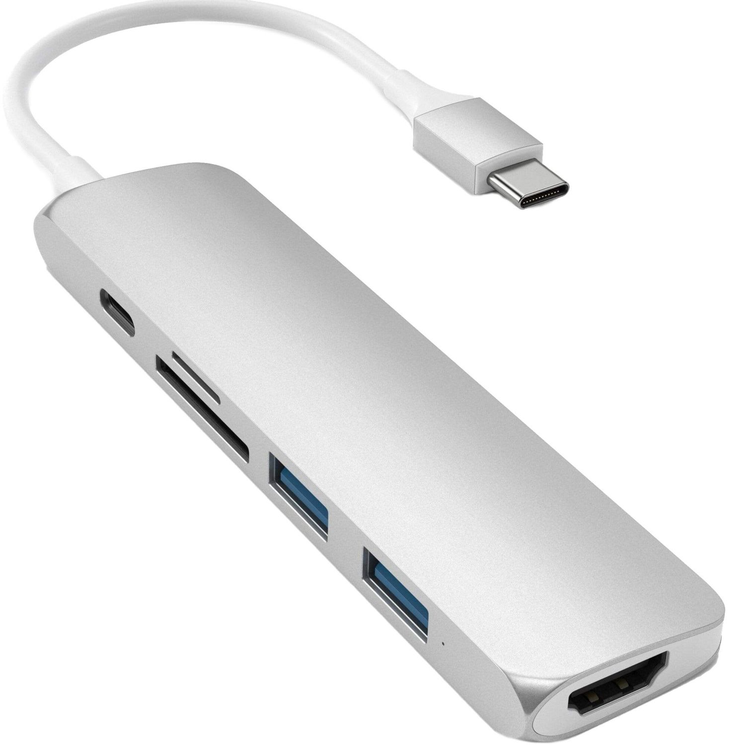 Docking station Satechi TYPE-C Slim Multimedia Adapter V2, Silver fotografia produsului