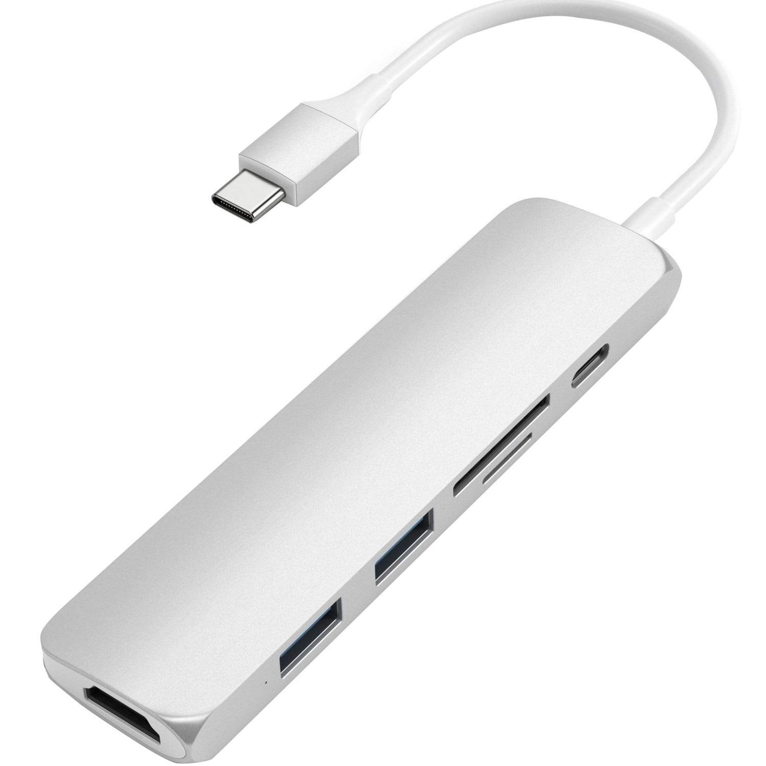 Docking station Satechi TYPE-C Slim Multimedia Adapter V2, Silver fotografia produsului View 3 L