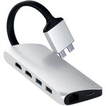 Adaptor USB-C Satechi Dual Multimedia, Argintiu fotografia produsului