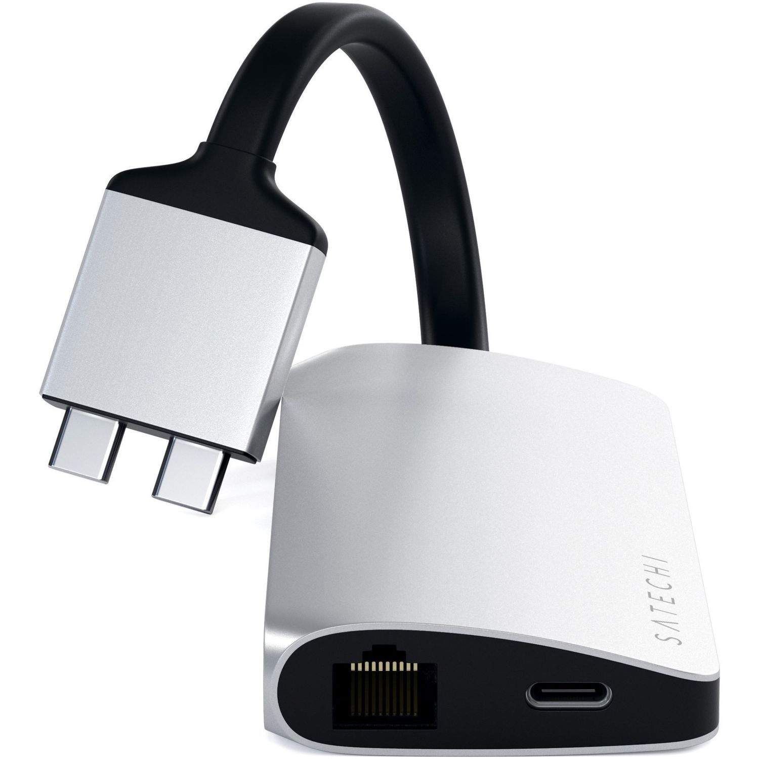 Adaptor USB-C Satechi Dual Multimedia, Argintiu fotografia produsului View 2 L