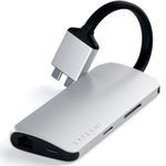 Adaptor USB-C Satechi Dual Multimedia, Argintiu fotografia produsului View 3 S
