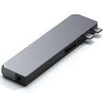 Docking Satechi Pro Hub MaxM11xUSB4,1x HDMI 4K 60Hz,1xUSB-A30,1x micro/SD,1xEthernet,1xUSB-C,1xAudio, Gri spatial fotografia produsului View 3 S