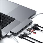 Docking Satechi Pro Hub MaxM11xUSB4,1x HDMI 4K 60Hz,1xUSB-A30,1x micro/SD,1xEthernet,1xUSB-C,1xAudio, Gri spatial fotografia produsului View 4 S