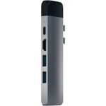 Docking USB-C Satechi PRO Hub HDMI 4K, PassThroughCharging, 1x USB30, 1xSD, Ethernet, Gri spatial fotografia produsului