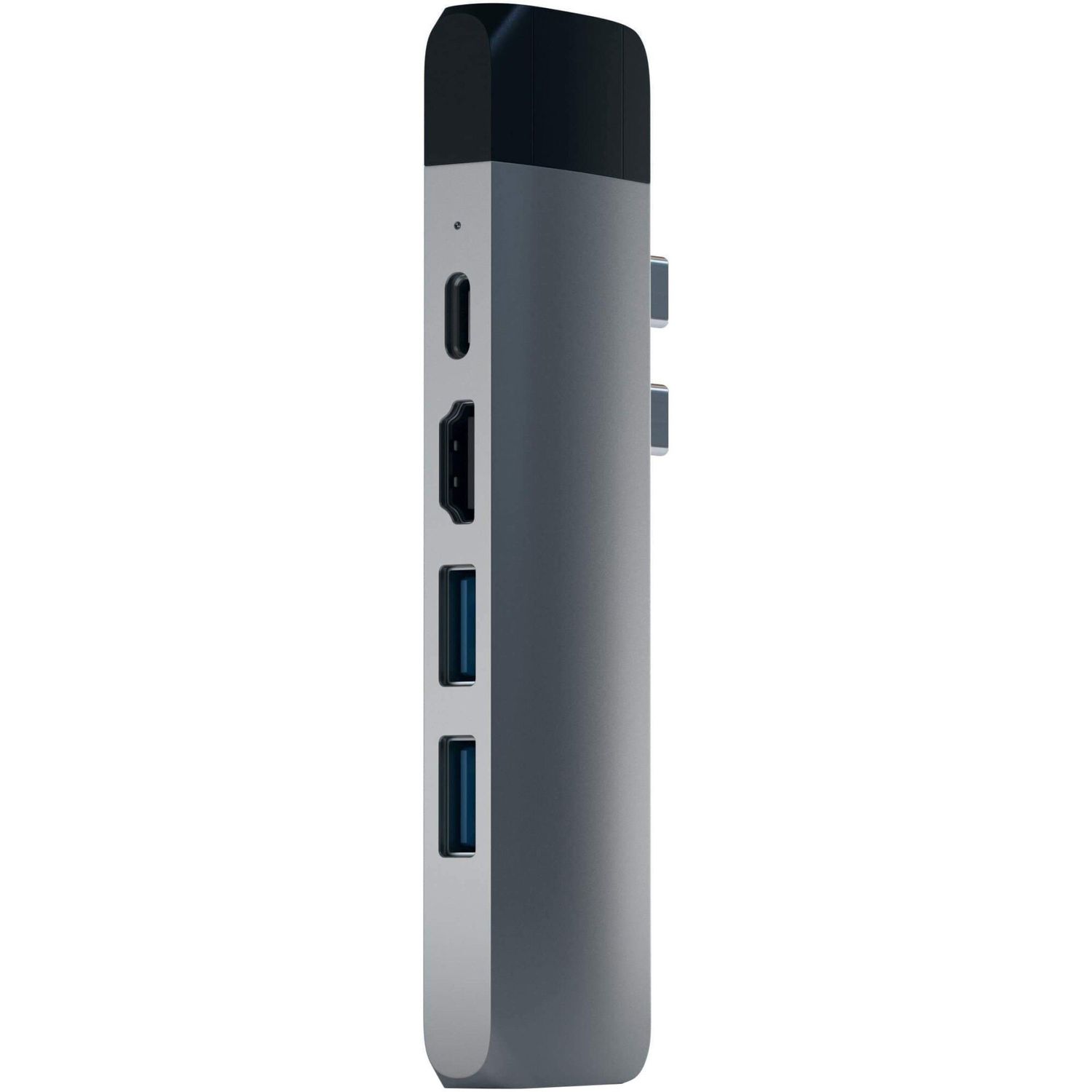 Docking USB-C Satechi PRO Hub HDMI 4K, PassThroughCharging, 1x USB30, 1xSD, Ethernet, Gri spatial fotografia produsului