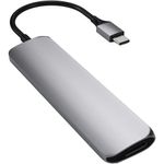 Adaptor Hub USB-C Satechi Multimedia Slim V2, Gri spatial fotografia produsului View 2 S