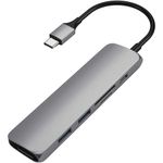 Adaptor Hub USB-C Satechi Multimedia Slim V2, Gri spatial fotografia produsului View 4 S
