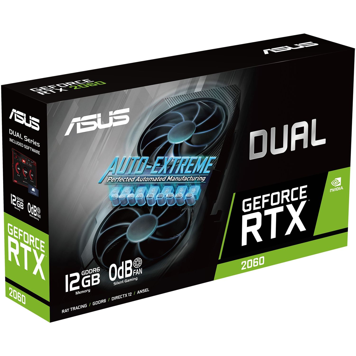 Placa video Asus Dual GeForce RTX 2060 Evo, 12GB GDDR6, 192-bit fotografia produsului View 9 L