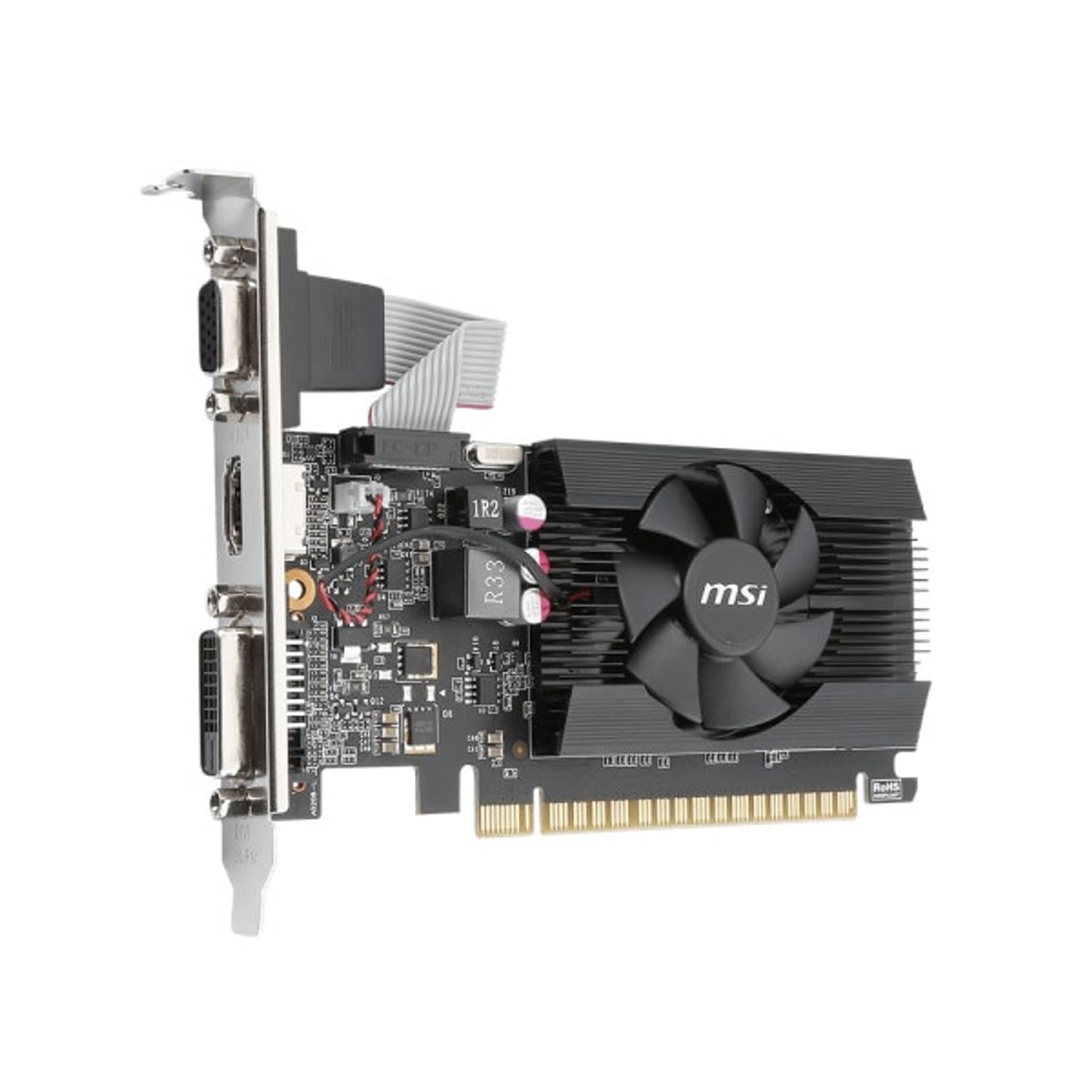 Placa video MSI GeForce GT 710 2GD3, 2GB DDR3, 64 bit fotografia produsului View 4 L