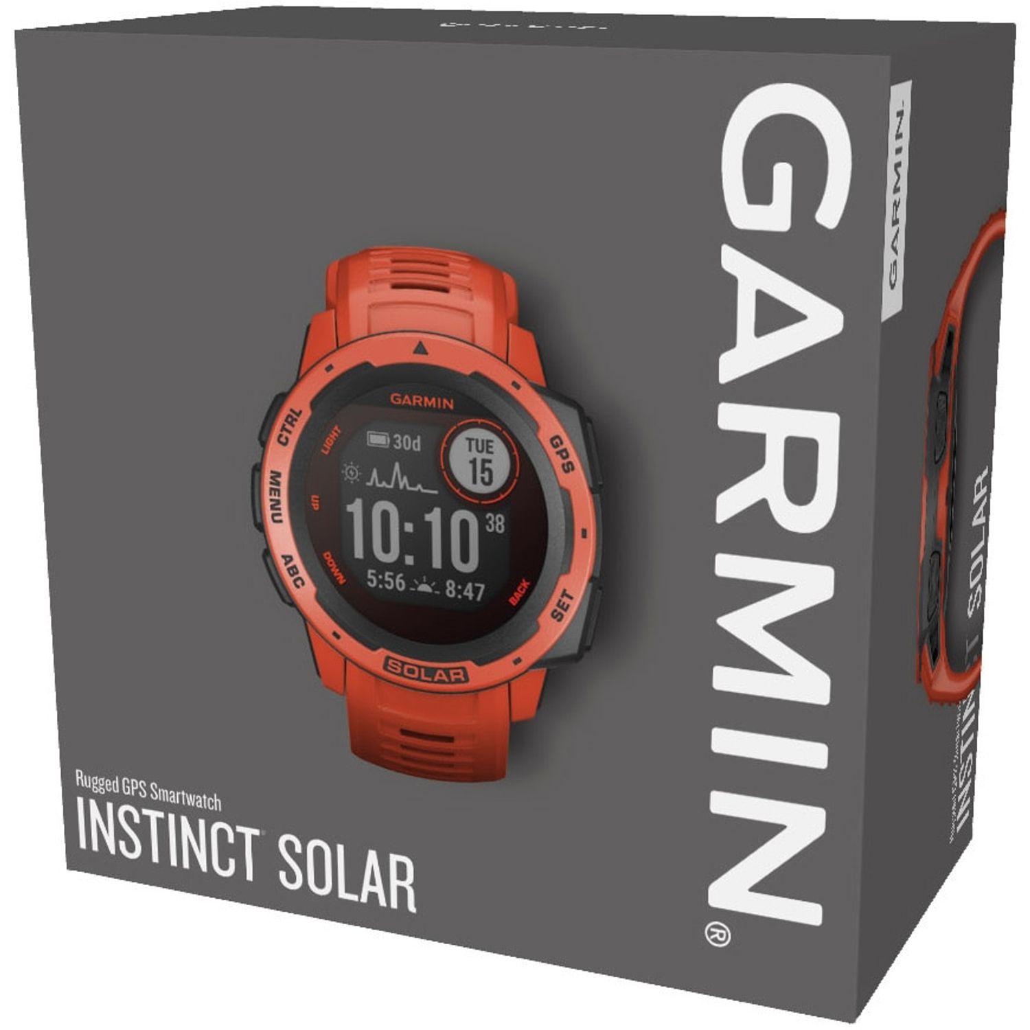 Smartwatch Garmin Instinct Solar, GPS, Flame Red fotografia produsului View 7 L