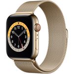Apple Watch 6, GPS, Cellular, Carcasa Gold Stainless Steel 44mm, Gold Milanese Loop fotografia produsului