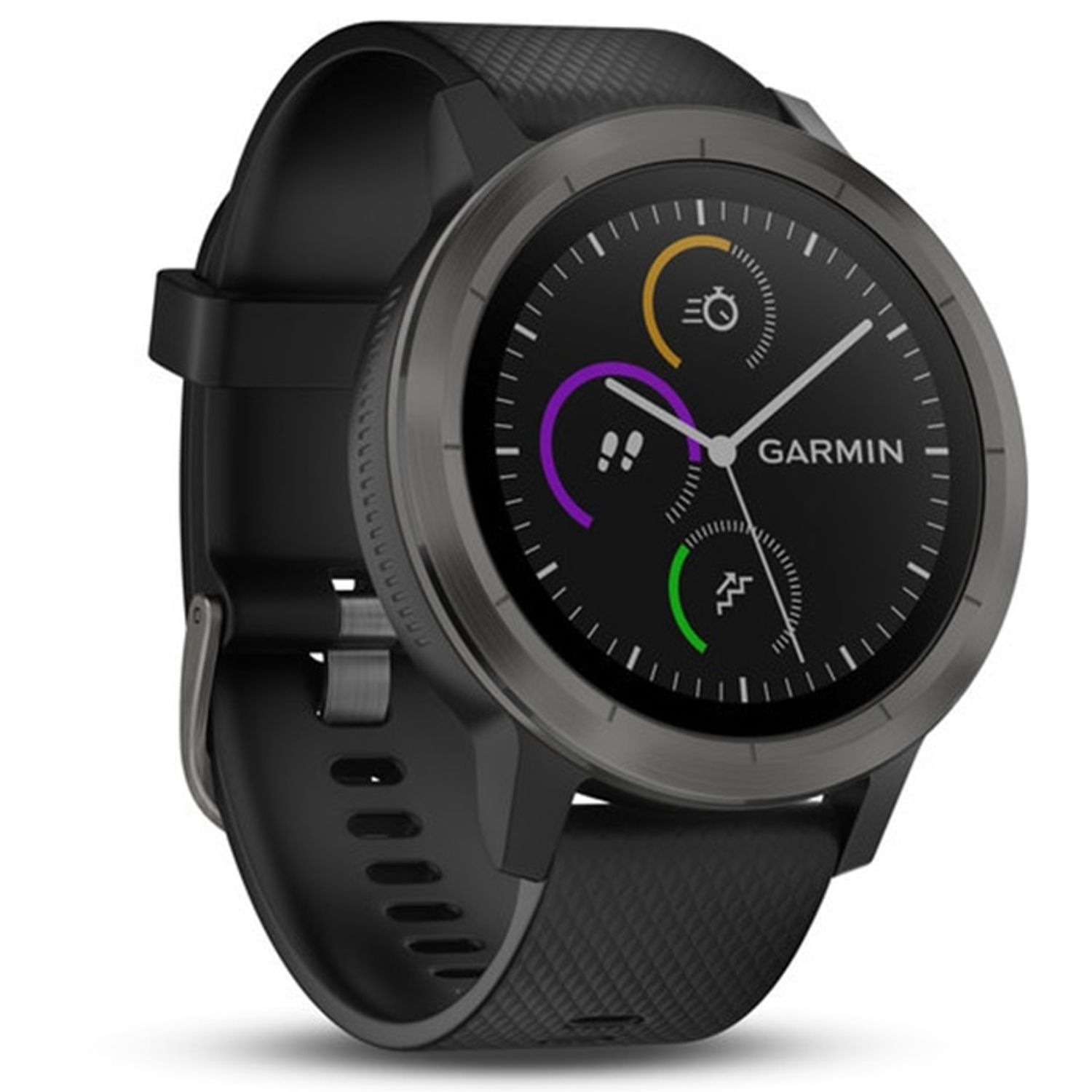 Smartwatch Garmin Vivoactive 3, HR, GPS, Slate, Silicone Black fotografia produsului View 2 L