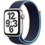 Apple Watch SE, GPS, Cellular, Carcasa Silver Aluminium 44mm, Deep Navy Sport Loop fotografia produsului