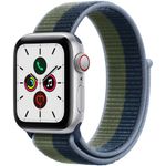Apple Watch SE, Cellular, Carcasa Aluminium 40mm Silver, Abyss Blue/Moss Green Sport Loop fotografia produsului
