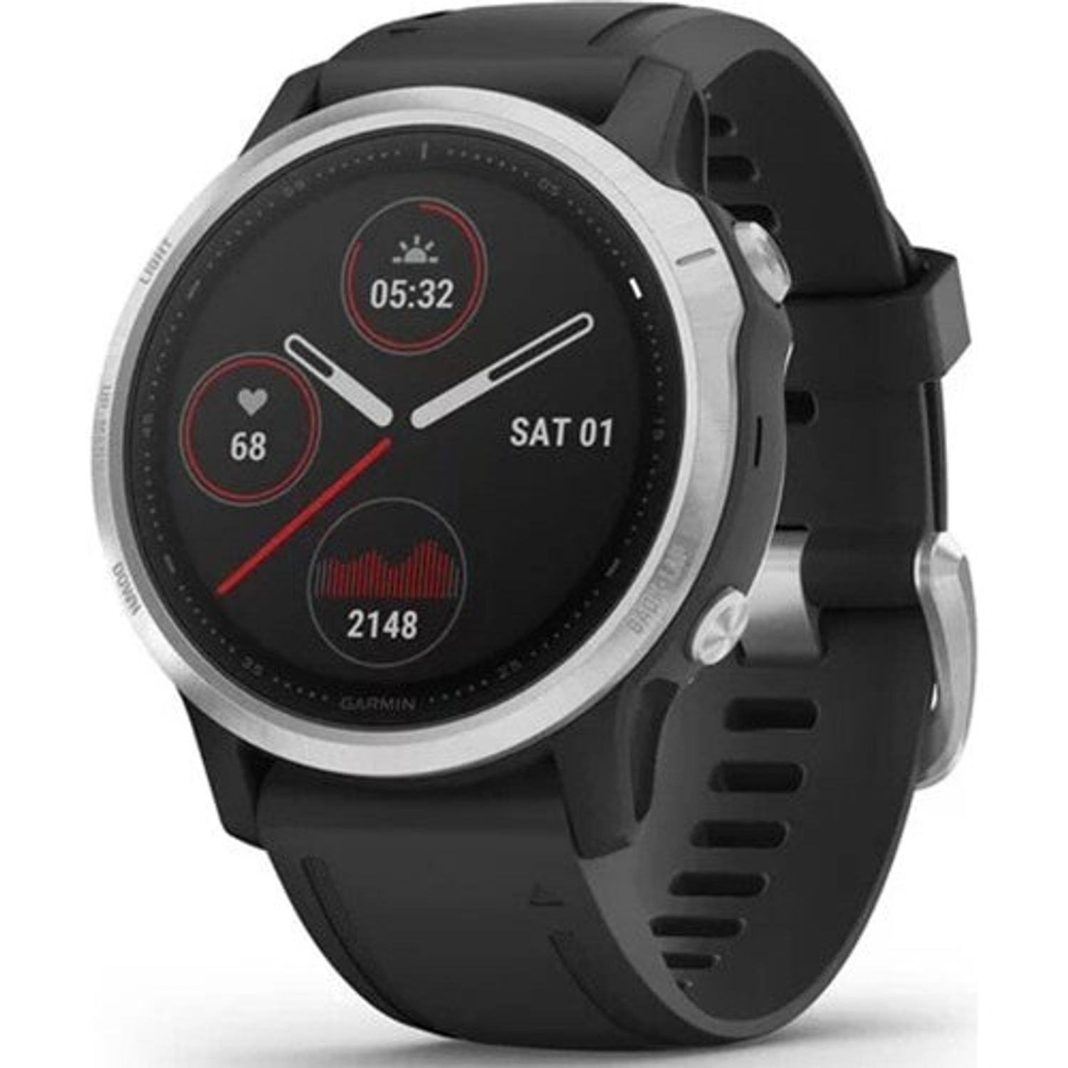 Smartwatch Garmin Fenix 6S, 42 mm, Silver, Black fotografia produsului